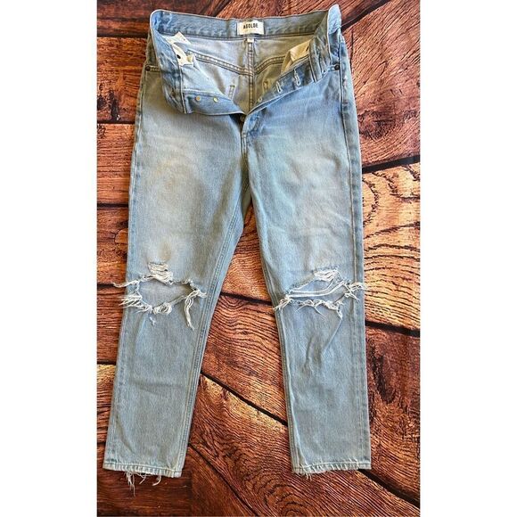AGOLDE Riley High Rise Straight Crop Denim Jeans Size 26‎ Organic Cotton - Picture 1 of 14